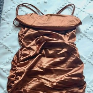 Silk Mocha Bodycon Dress